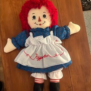 Raggedy Ann Doll with Blue Dress and Red Hair